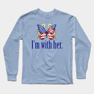 I'm With Her Kamala Harris Butterfly Long Sleeve T-Shirt